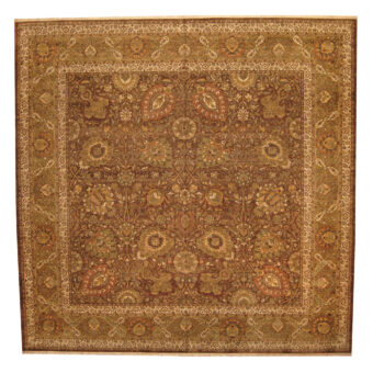 Indo Hand-knotted Vegetable Dye Tabriz Wool Rug (14' x 14')