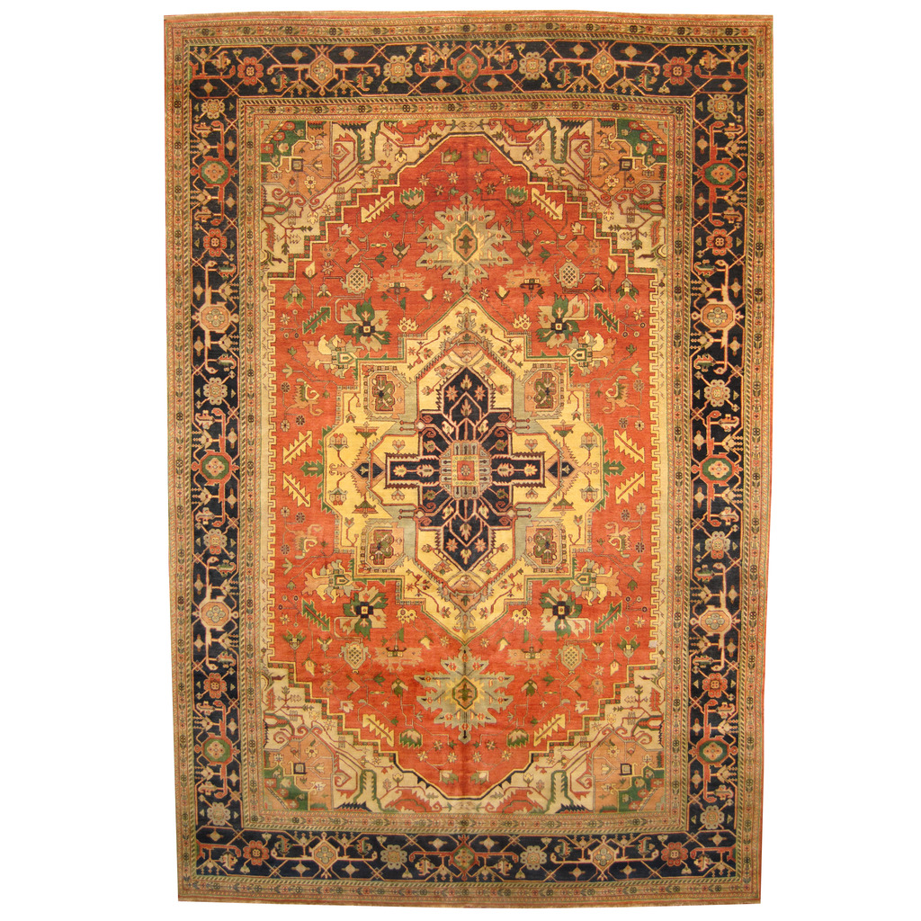 Indo Hand-knotted Vegetable Dye Serapi Wool Rug (12' x 18')