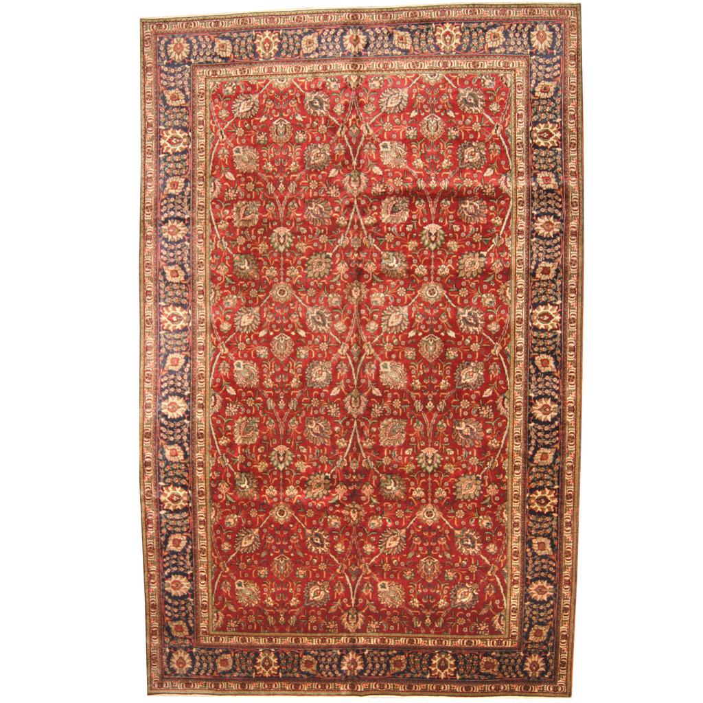 Persian Hand-knotted 1960s Semi-antique Tabriz Wool Rug (10' x 15'8)