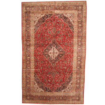 Persian Hand-knotted 1960s Semi-antique Kashan Wool Rug (9'9 x 15'7)