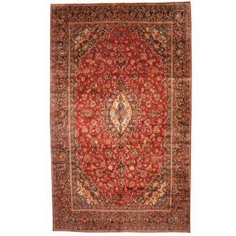Persian Hand-knotted 1960s Semi-antique Kashan Wool Rug (9'7 x 16')