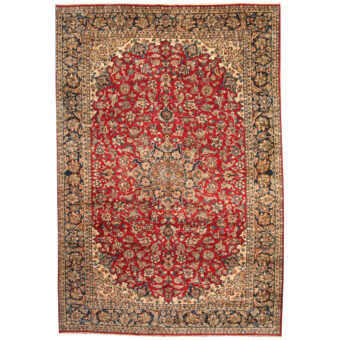 Persian Hand-knotted 1960's Semi-antique Isfahan Wool Rug (10'2 x 15')