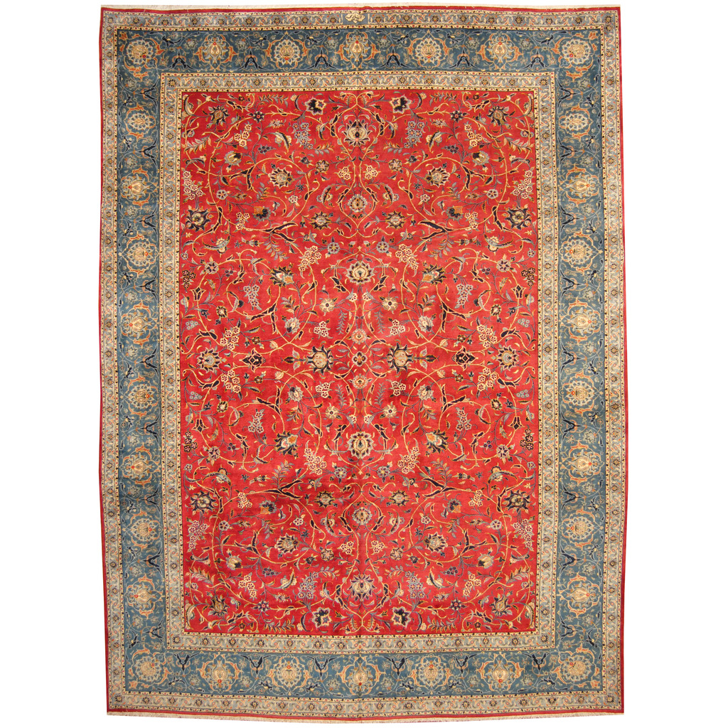 Persian Hand-knotted 1960's Semi-antique Isfahan Wool Rug (11'3 x 15'7)