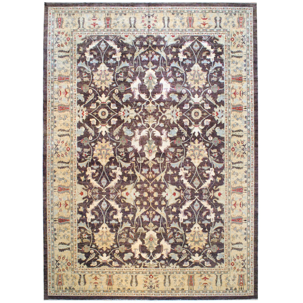 Afghan Hand-knotted Vegetable Dye Wool Rug (12'9 x 17'7)
