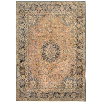 Persian Hand-knotted Antique 1920s Tribal Kashan Wool Rug (9'8 x 13'9)