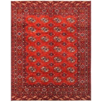 Afghan Hand-knotted Tribal Turkoman Wool Rug (8'10 x 11'1)