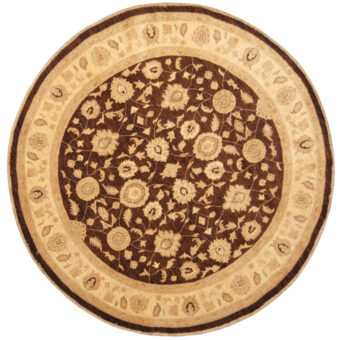 Afghan Hand-knotted Round Vegetable Dye Oushak Wool Rug (8'3 x 8'3)