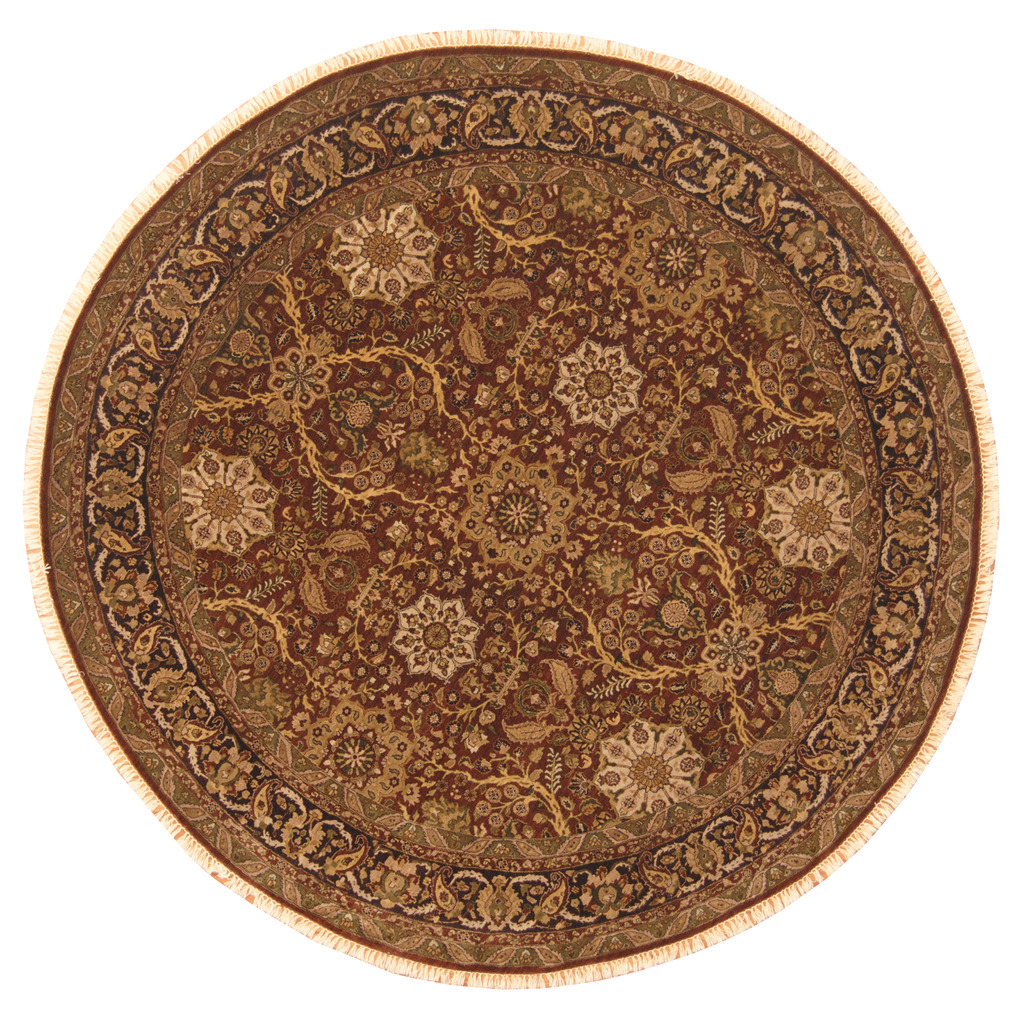 Afghan Hand-knotted Round Vegetable Dye Oushak Wool Rug (8'9 x 8'9)