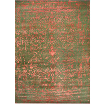 Indo Hand-knotted Erased Wool and Silk Rug (10' x 14')