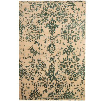 Indo Hand-knotted Erased Wool and Silk Rug (6'6 x 9'9)