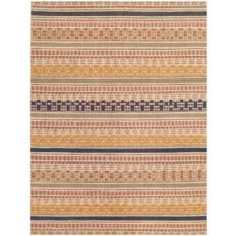 Afghan Hand-knotted Vegetable Dye Striped Gabbeh Wool Rug (9' x 11'10)