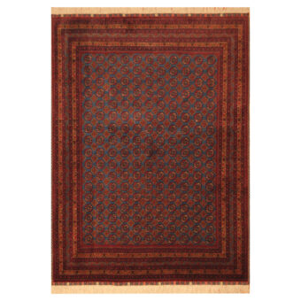 Afghan Hand-knotted Tribal Turkomen Wool & Silk Rug (4'9 x 6'5)