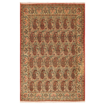 Persian Hand-knotted Antique 1920s Kashan Wool Rug (4'1 x 6')