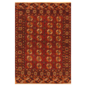 Afghan Hand-knotted Antique 1920s Turkomen Wool Rug (4' x 5'9)