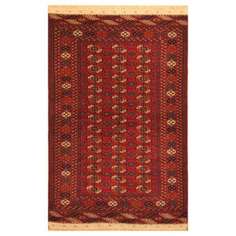 Afghan Hand-knotted 1920s Tribal Turkoman Wool Rug (4'3 x 6'10)