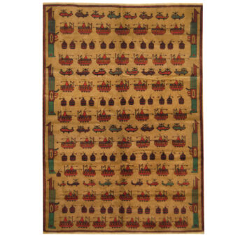 Afghan Hand-knotted Wool War Rug (6'7 x 9'5)