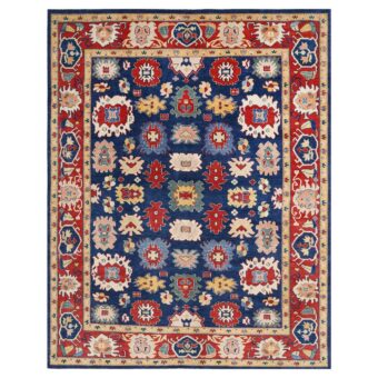 Afghan Hand-knotted Vegetable Dye Kazak Wool Rug (8'8 x 11')