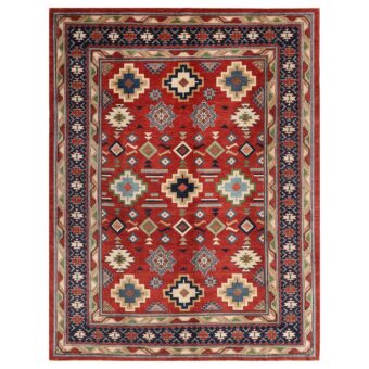 Afghan Hand-knotted Vegetable Dye Kazak Wool Rug (8'11 x 11'9)