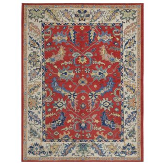 Afghan Hand-knotted Vegetable Dye Oushak Wool Rug (7'9 x 10'3)