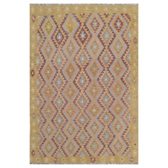 Afghan Hand-woven Wool Kilim (6'1 x 9'2)