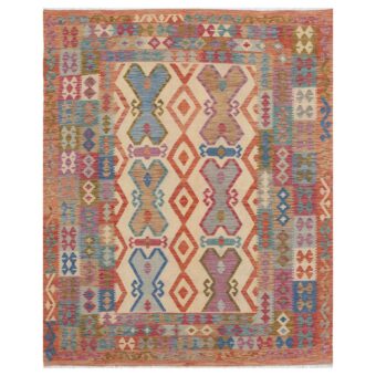 Afghan Hand-woven Wool Kilim (6'5 x 7'11)