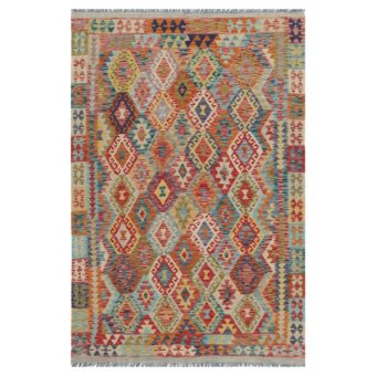 Afghan Hand-woven Wool Kilim (5'2 x 7'10)