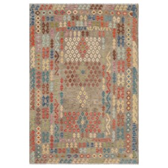 Afghan Hand-woven Wool Kilim (5'7 x 8'1)