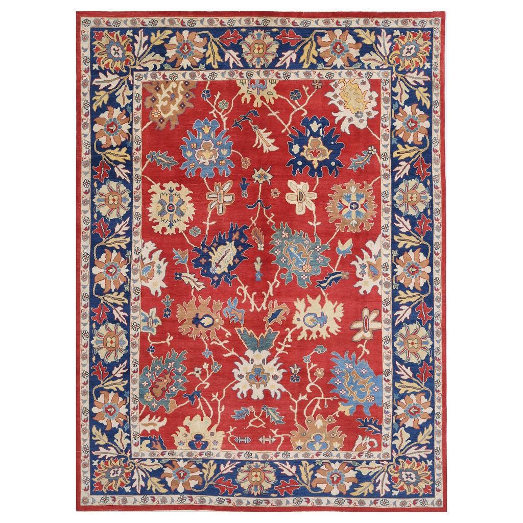 Afghan Hand-knotted Vegetable Dye Oushak Wool Rug (8'9 x 11'8)