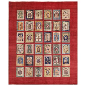 Afghan Hand-knotted Vegetable Dye Kazak Wool Rug (8' x 9'8)