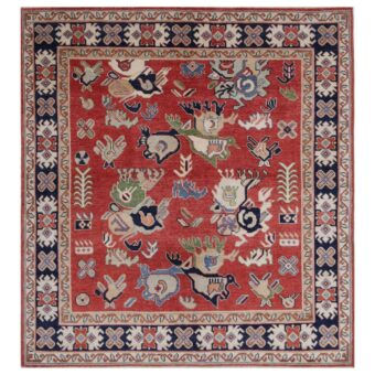 Afghan Hand-knotted Vegetable Dye Kazak Wool Rug (6'3 x 6'10)