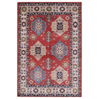 Afghan Hand-knotted Vegetable Dye Kazak Wool Rug (4' x 6')