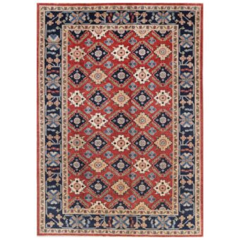 Afghan Hand-knotted Vegetable Dye Kazak Wool Rug (6'2 x 8'8)
