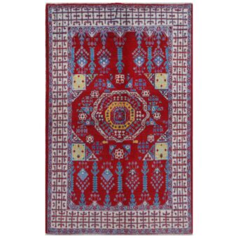 Afghan Hand-knotted Kargahi Wool Rug (4'1 x 6'8)