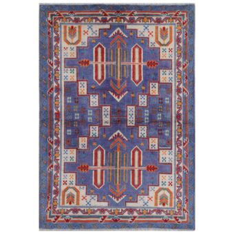 Afghan Hand-knotted Kargahi Wool Rug (4' x 5'10)