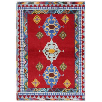 Afghan Hand-knotted Kargahi Wool Rug (3'6 x 5'1)