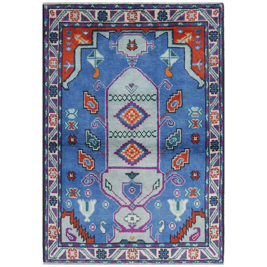 Afghan Hand-knotted Kargahi Wool Rug (3'4 x 4'10)