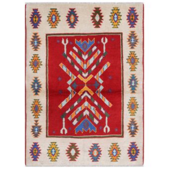 Afghan Hand-knotted Kargahi Wool Rug (3'6 x 4'10)