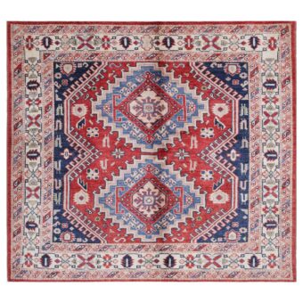 Afghan Hand-knotted Vegetable Dye Kazak Wool Rug (6'6 x 6')