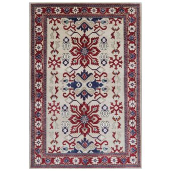 Afghan Hand-knotted Vegetable Dye Kazak Wool Rug (6'2 x 9'3)