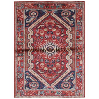 Afghan Hand-knotted Vegetable Dye Farahan Wool Rug (3'5 x 4'7)