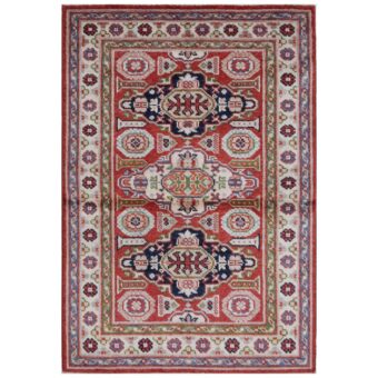 Afghan Hand-knotted Vegetable Dye Kazak Wool Rug (2'8 x 4')