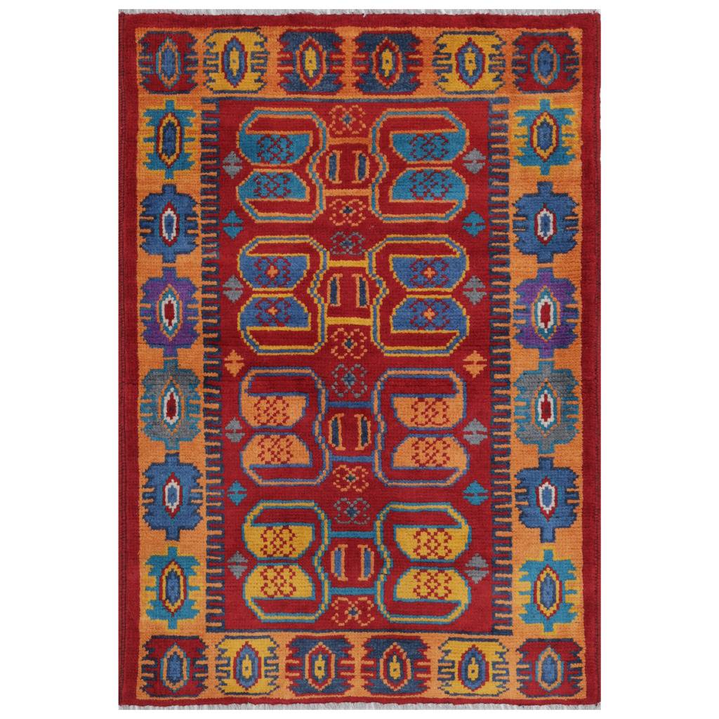 Afghan Hand-knotted Kargahi Wool Rug (2'7 x 4')