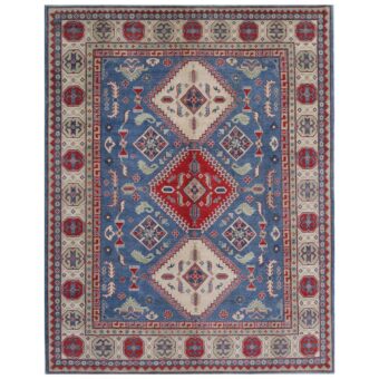 Afghan Hand-knotted Vegetable Dye Kazak Wool Rug (8' x 10'3)