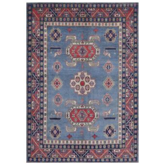 Afghan Hand-knotted Vegetable Dye Kazak Wool Rug (6'1 x 8'9)