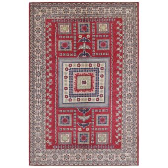 Afghan Hand-knotted Vegetable Dye Kazak Wool Rug (8' x 9')