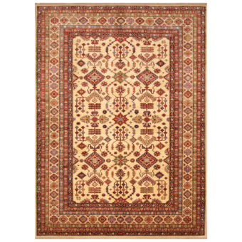 Afghan Hand-knotted Super Kazak Wool Rug (7'3 x 10')
