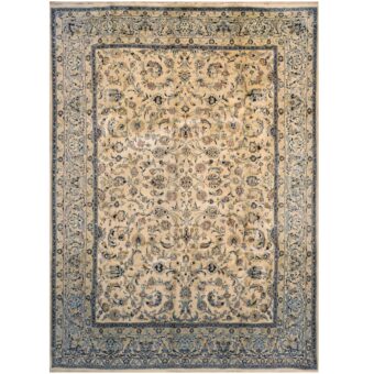 Persian Hand-knotted 1960's Semi-antique Signature Kashan Wool Rug (9'7 x 13')