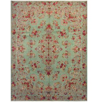 Persian Hand-knotted 1960's Semi-antique Kerman Wool Rug (9'9 x 13'5)