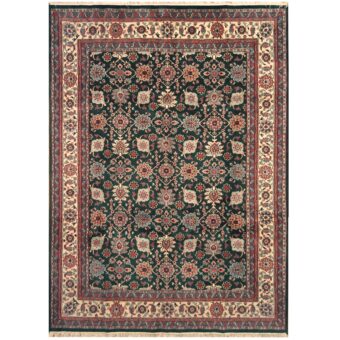 Indo Hand-knotted Kashan Wool Rug (9' x 12')