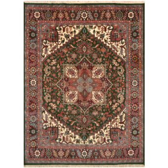 Indo Hand-knotted Heriz Wool Rug (9' x 12')